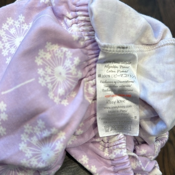 Kissy Love lilac purple flower convertible gown footie with buttons newborn - Picture 5 of 7